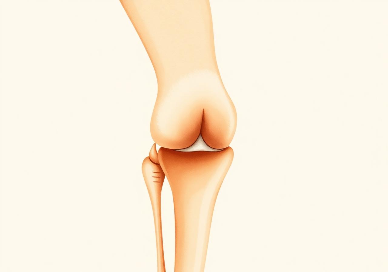Anatomiczna ilustracja stawu kolanowego w stylu akwareli